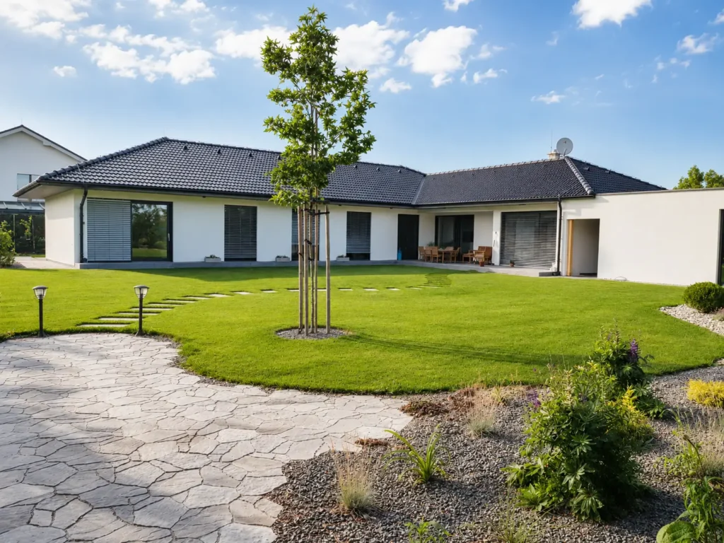 Bungalov v tvare L - exteriér